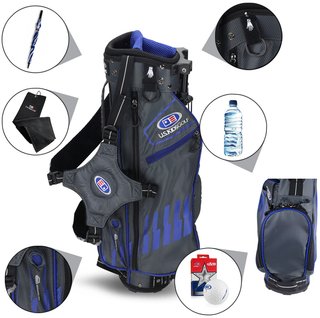 U.S. Kids Golf UL45 (114cm) WT25-s junior stand bag 2022, grijs/blauw, 23"