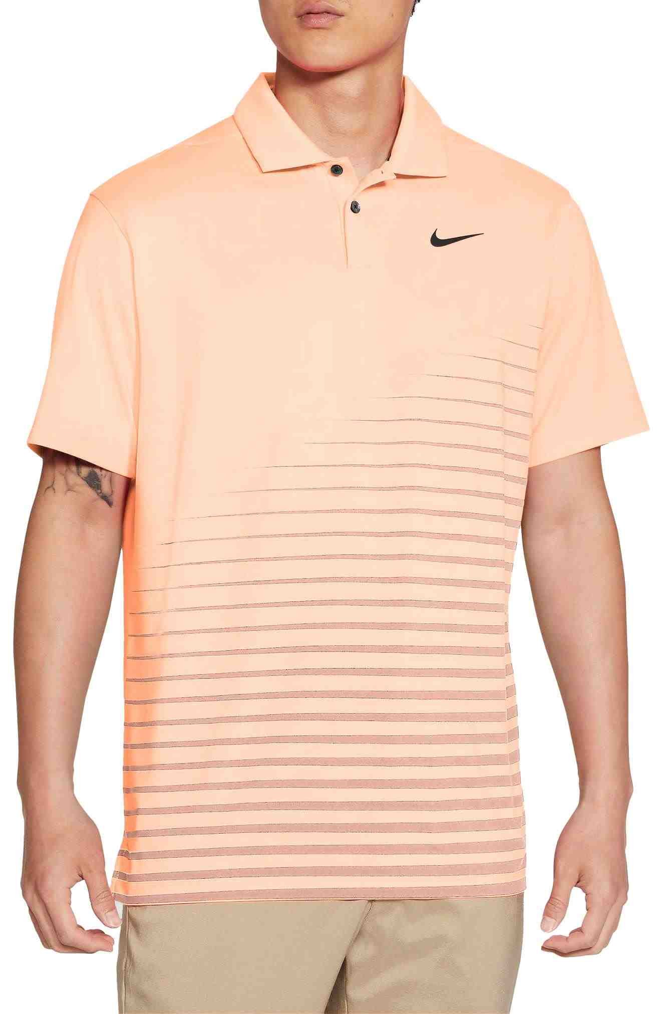 Nike Dry Vapor Stripe Graphic heren polo, crimson tint
