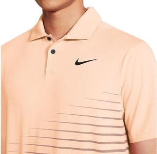Nike Dry Vapor Stripe Graphic heren polo, crimson tint