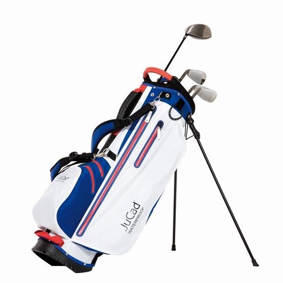 JuCad Waterproof 2in1 stand bag, blauw/wit/rood