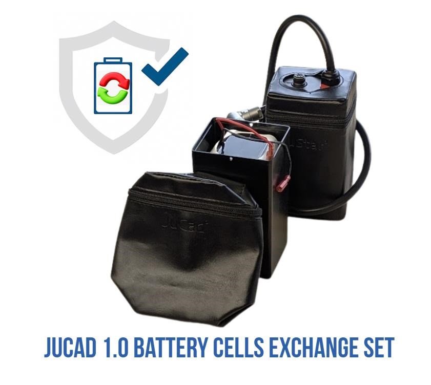 JuCad 1.0 Powerpack vervangingskit systeem zonder besturingseenheid voor zelfmontage incl. kleine batterijcellen behuizing en afdekking