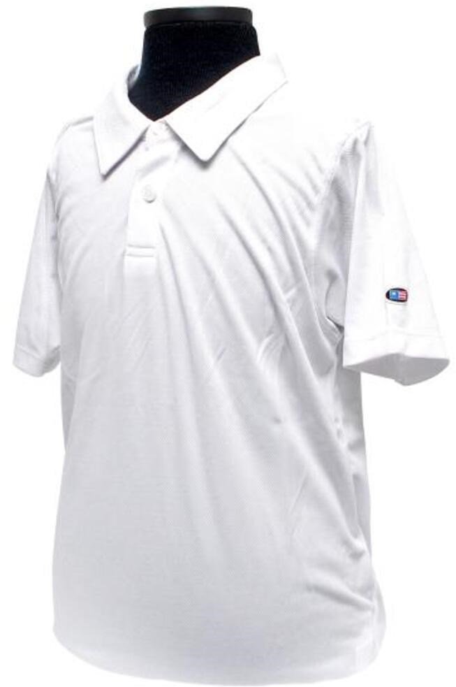 U.S. Kids Golf Tech Lisle junior polo, wit