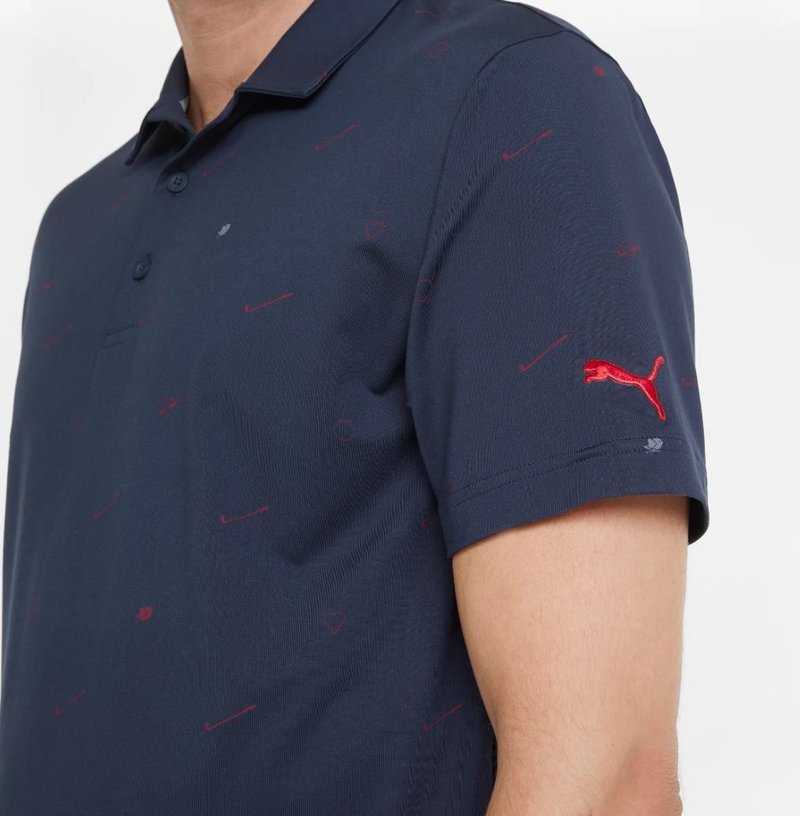 Puma Cloudspun Love heren polo, navy blazer/ski patrol