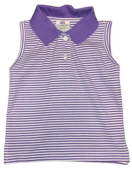 U.S. Kids Golf girls polo, paars/wit