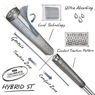 Lamkin ST+2 Hybrid with Calibrate grip, zwart/groen, MIDSIZE