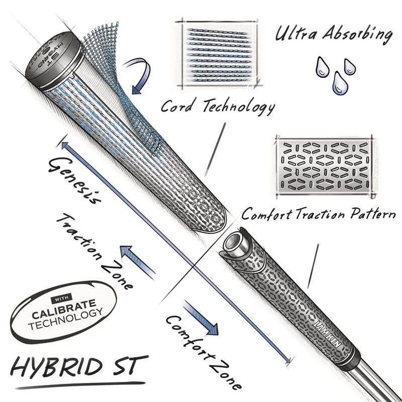 Lamkin ST+2 Hybrid with Calibrate grip, zwart/groen, MIDSIZE