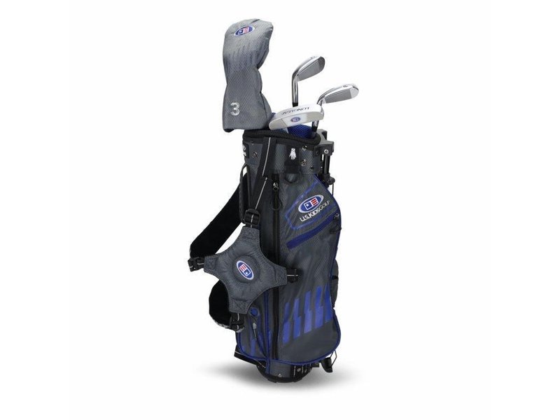 U.S. Kids Golf UL45 (114cm) WT25-s 4-Club junior golfset 2022, grafiet + stand bag, grijs/blauw