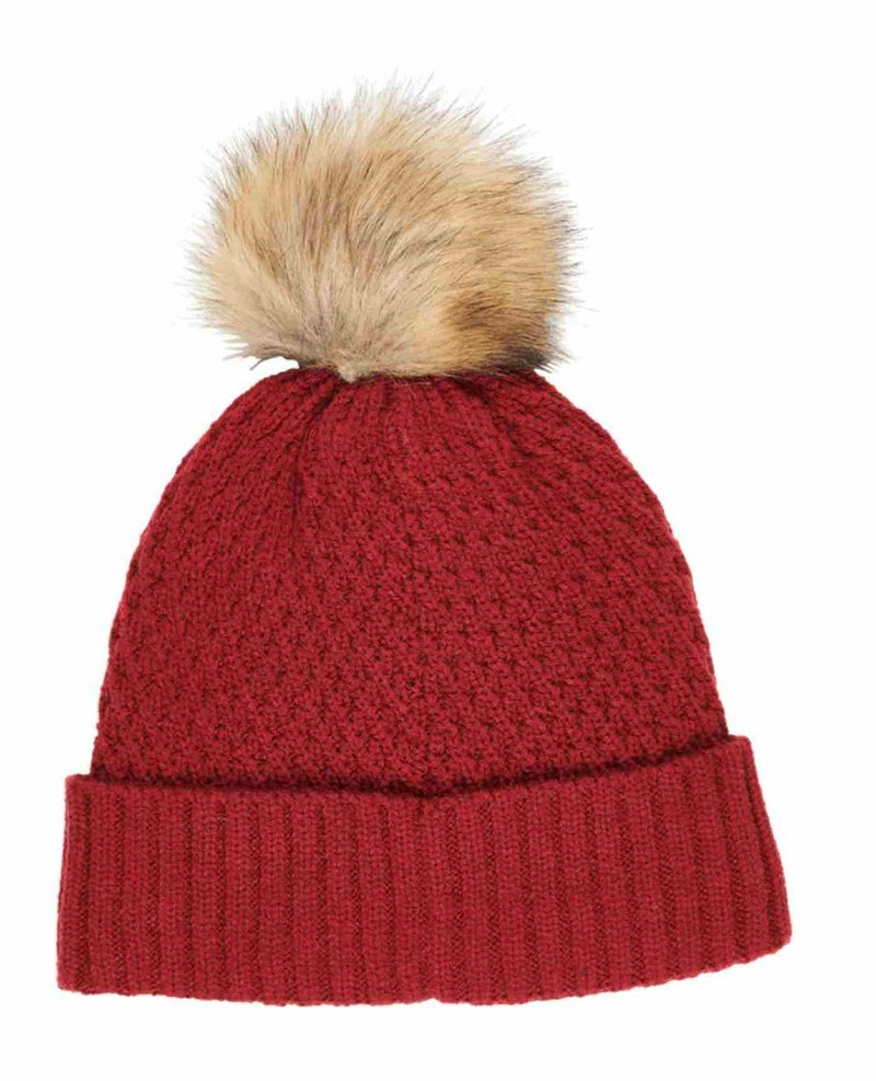 Callaway Pom Pom Beanie dames wintermuts, rood