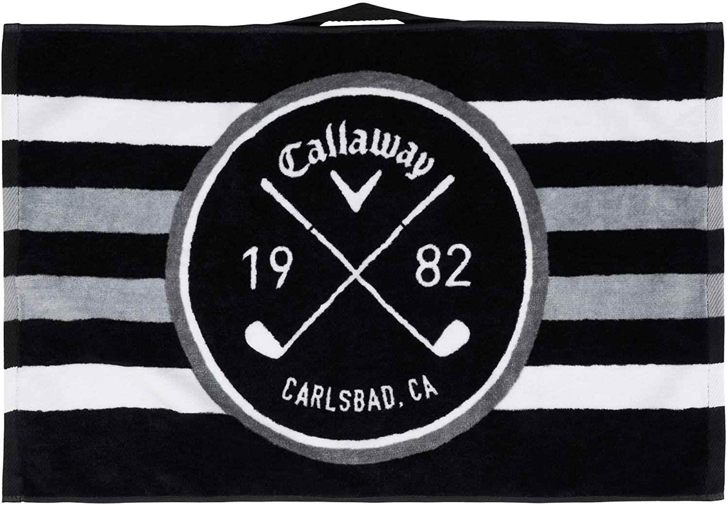 Callaway Cart golfhanddoek, 16"x24", zwart/wit