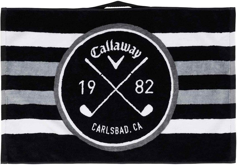Callaway Cart golfhanddoek, 16"x24", zwart/wit