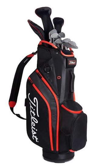 Titleist Cart 14 cart bag, zwart/zwart/rood