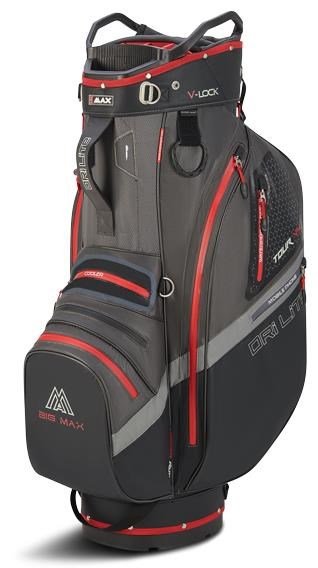 Big Max Dri Lite V-4 Organizer cart bag, houtskool/zwart/rood