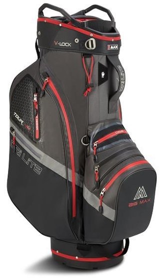 Big Max Dri Lite V-4 Organizer cart bag, houtskool/zwart/rood
