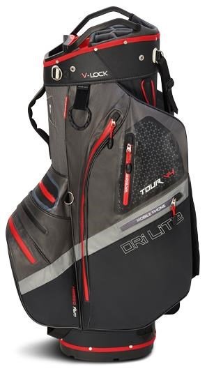 Big Max Dri Lite V-4 Organizer cart bag, houtskool/zwart/rood