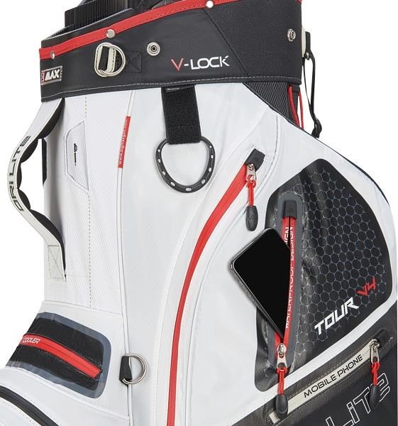 Big Max Dri Lite V-4 Organizer cart bag, zwart/wit/rood