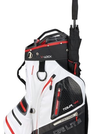 Big Max Dri Lite V-4 Organizer cart bag, zwart/wit/rood