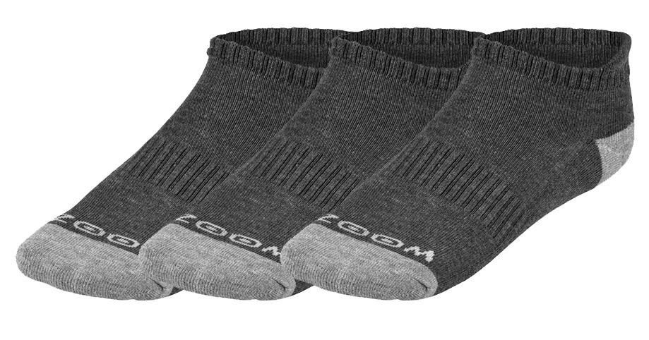 Zoom Ankle dames sokken (3 paar), houtskool/zilver