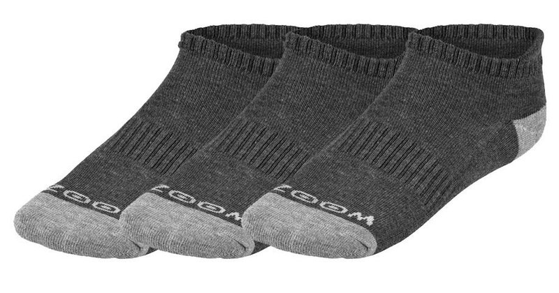 Zoom Ankle dames sokken (3 paar), houtskool/zilver