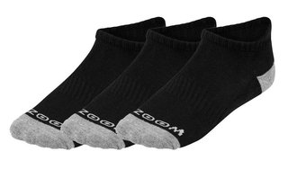 Zoom Ankle dames sokken (3 paar), zwart/zilver