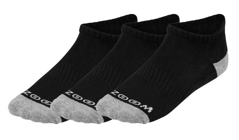 Zoom Ankle dames sokken (3 paar), zwart/zilver