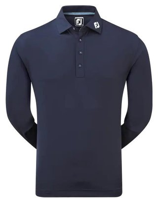 FootJoy Long Sleeve Thermocool Self Athletic Fit heren polo, navy