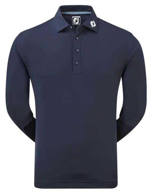 FootJoy Long Sleeve Thermocool Self Athletic Fit heren polo, navy