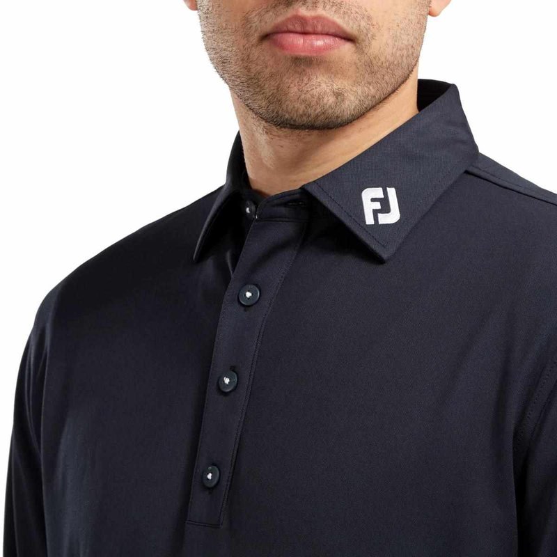 FootJoy Long Sleeve Thermocool Self Athletic Fit heren polo, navy