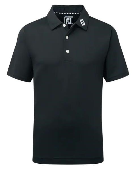FootJoy Stretch Pique Solid junior polo, zwart