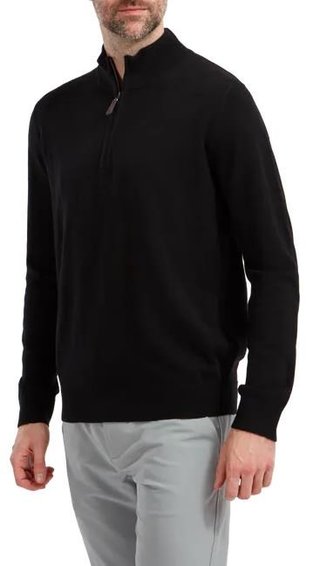 FootJoy Wool Blend 1/2 Zip heren pullover, zwart