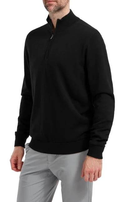 FootJoy Wool Blend 1/2 Zip Lined heren pullover, zwart