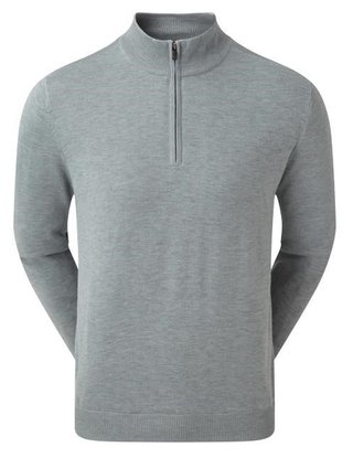 FootJoy Wool Blend 1/2 Zip Lined heren pullover, heather grey