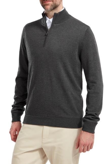 FootJoy Wool Blend 1/2 Zip Lined heren pullover, charcoal