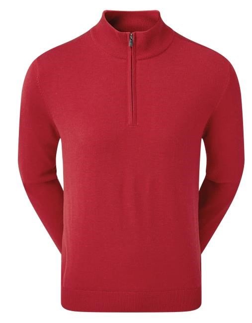 FootJoy Wool Blend 1/2 Zip Lined heren pullover, rood