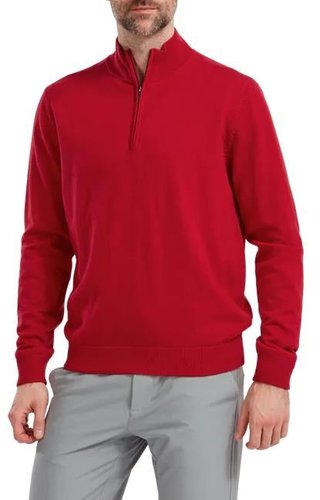 FootJoy Wool Blend 1/2 Zip Lined heren pullover, rood