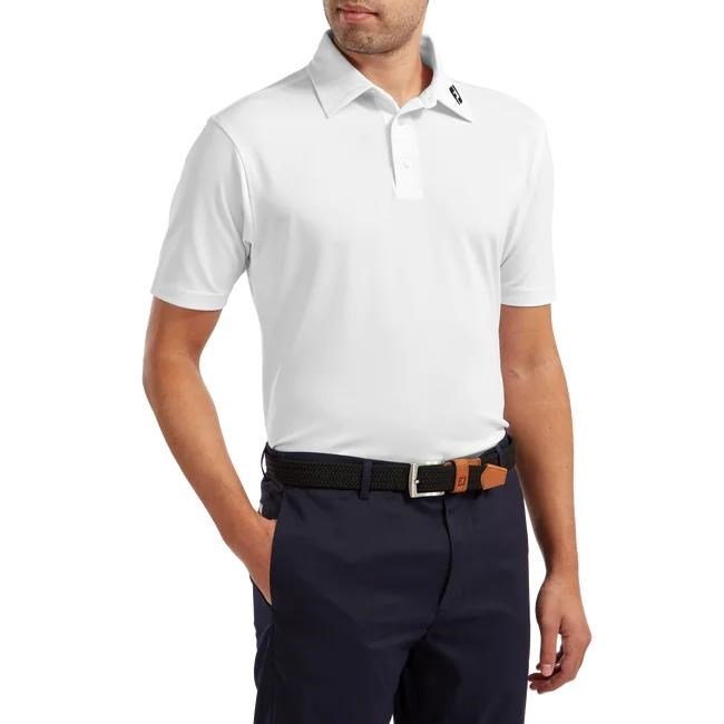 FootJoy Stretch Pique Solid heren polo, wit
