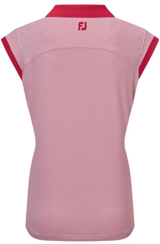 FootJoy End on End Striped Lisle mouwloos dames polo, rood/wit
