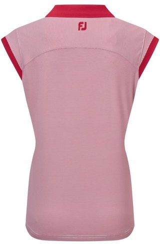 FootJoy End on End Striped Lisle mouwloos dames polo, rood/wit