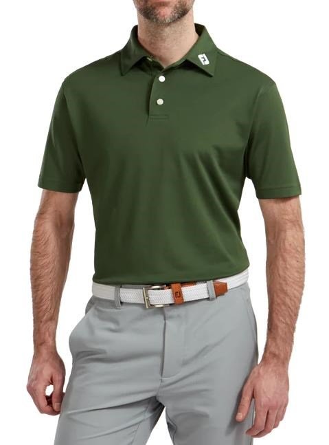 FootJoy Stretch Pique Solid heren polo, olijfgroen