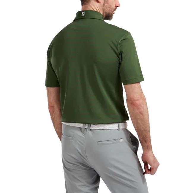 FootJoy Stretch Pique Solid heren polo, olijfgroen