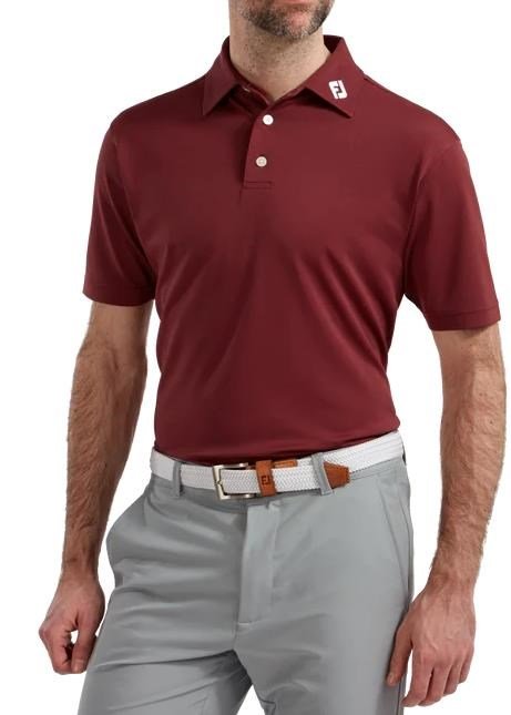 FootJoy Stretch Pique Solid heren polo, bordeauxrood
