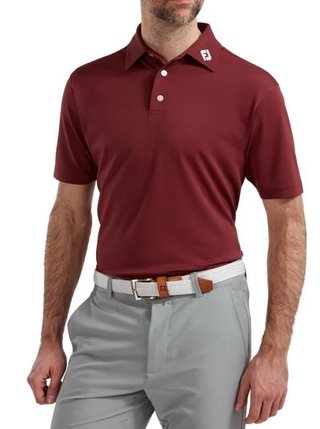 FootJoy Stretch Pique Solid heren polo, bordeauxrood