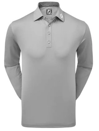 FootJoy Long Sleeve Thermocool Self Athletic Fit heren polo, grijs