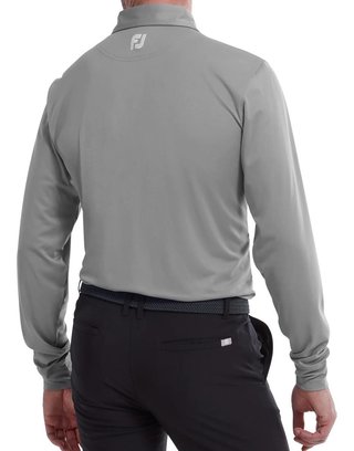 FootJoy Long Sleeve Thermocool Self Athletic Fit heren polo, grijs