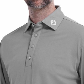 FootJoy Long Sleeve Thermocool Self Athletic Fit heren polo, grijs