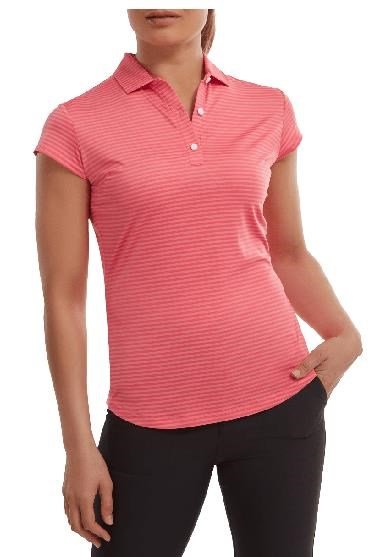 FootJoy Tonal Stripe Lisle dames polo, coral