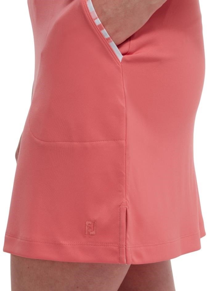 FootJoy Interlock Watercolour Trim dames golfrok, bright coral