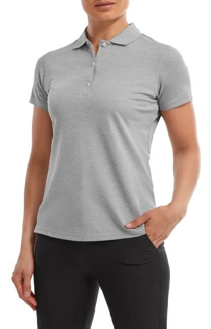 FootJoy Stretch Pique Solid dames polo, heather gray