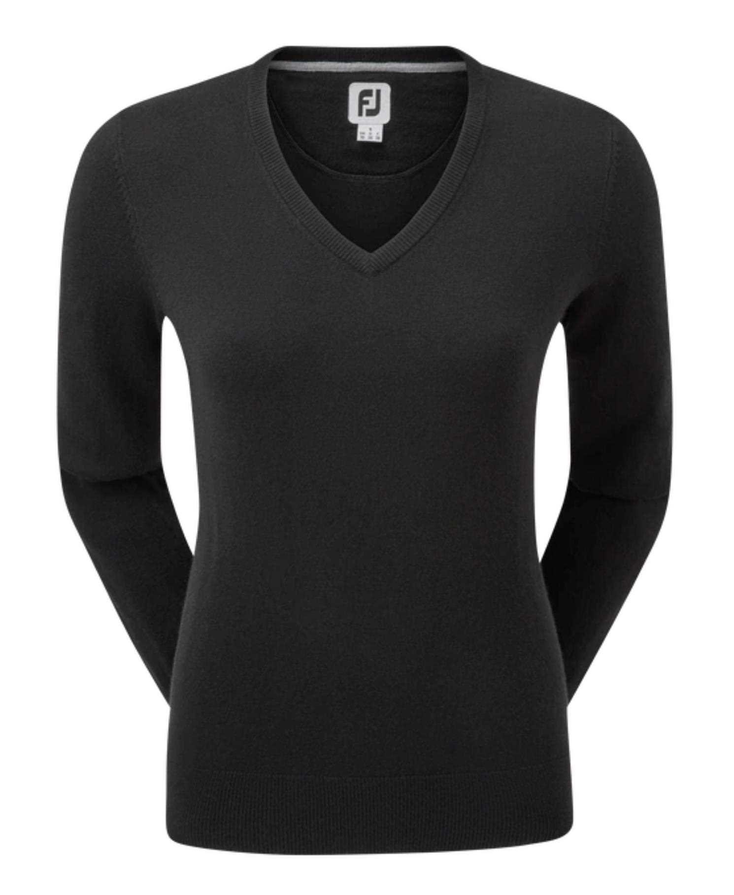 FootJoy Wool Blend V-Neck dames pullover, zwart