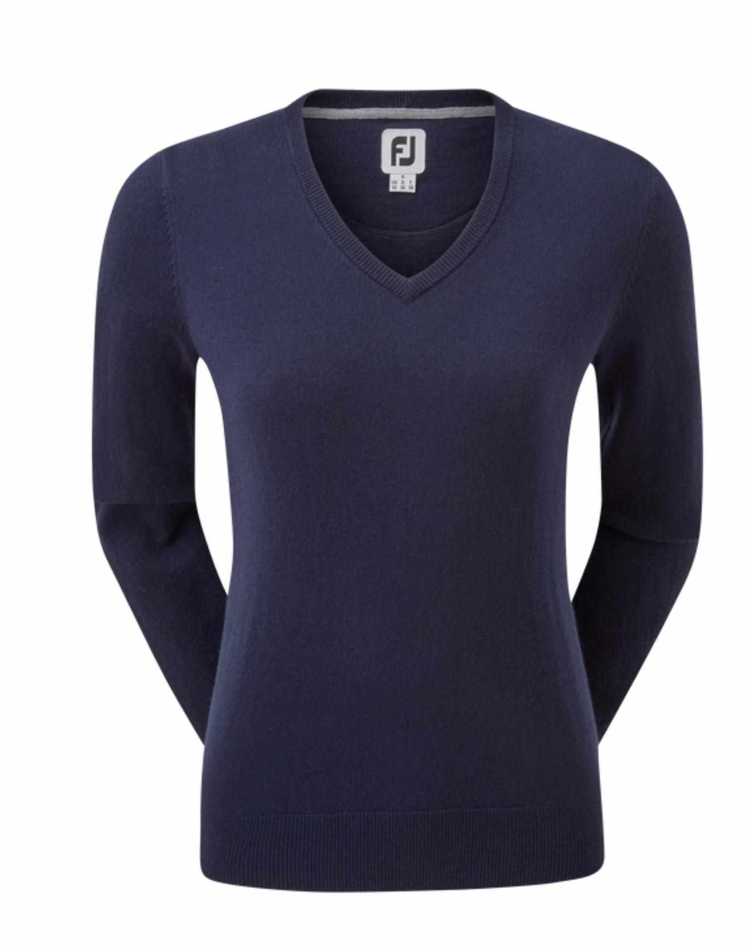 FootJoy Wool Blend V-Neck dames pullover, navy