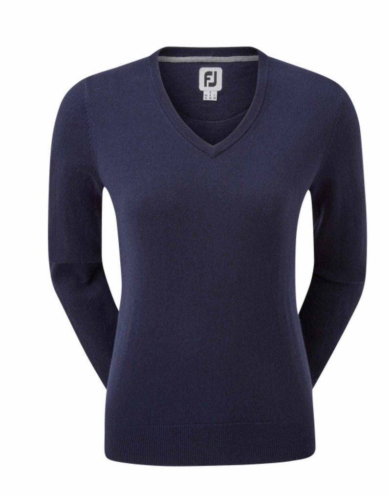 FootJoy Wool Blend V-Neck dames pullover, navy